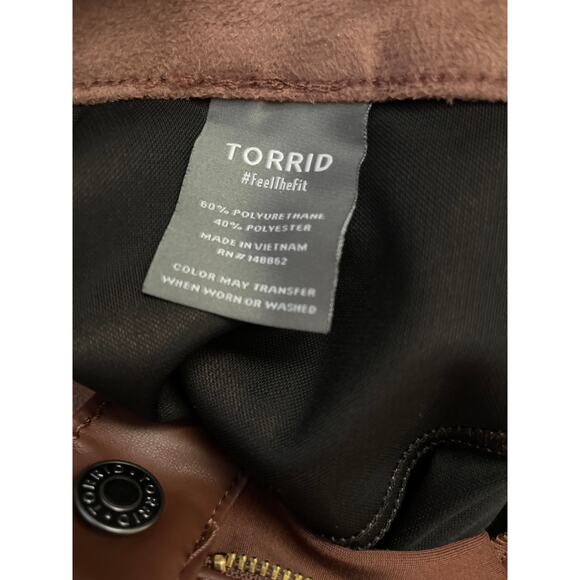 Torrid Plus Size Perfect Skinny Vegan Leather Mid Rise Pant in Root Beer Size 16 - Picture 11 of 12